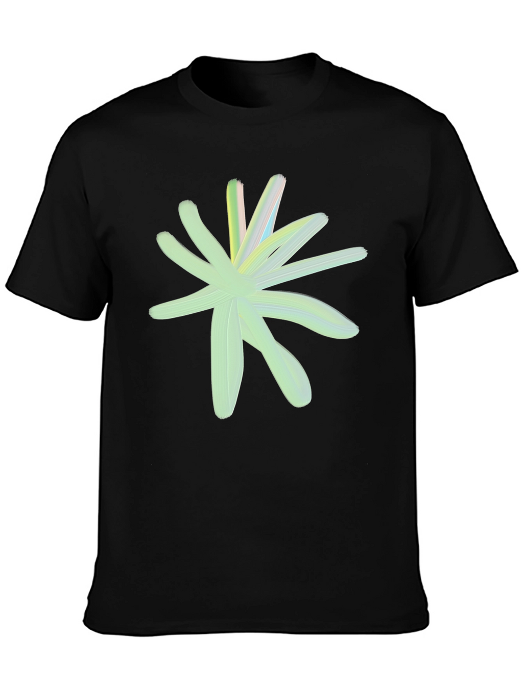 Abstract Floral Graphic Tee - Black Casual Shirt