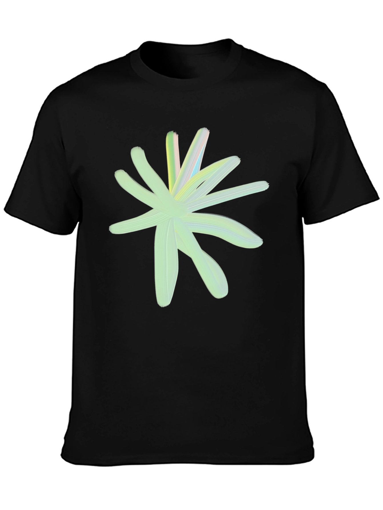 Abstract Floral Graphic Tee - Black Casual Shirt