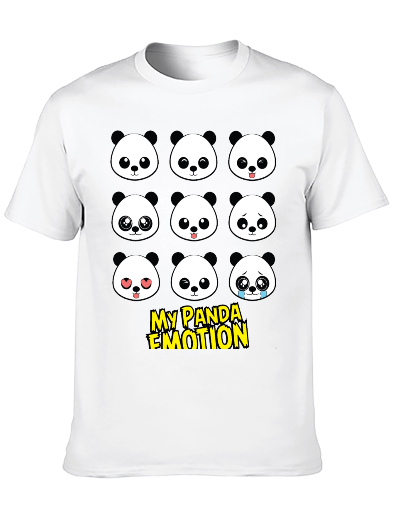 My Panda Emotion T-Shirt - Black Cotton Blend