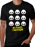 My Panda Emotion T-Shirt - Black Cotton Blend