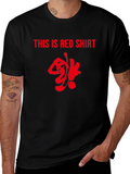 Unique Black T-Shirt with Bold Red Graphic