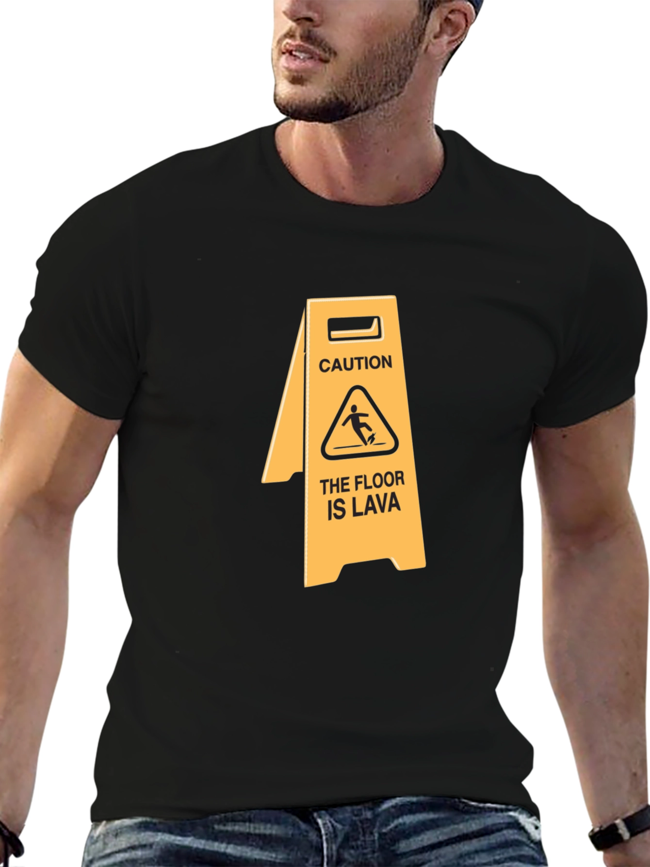 Caution The Floor Is Lava Funny Graphic T-Shirt