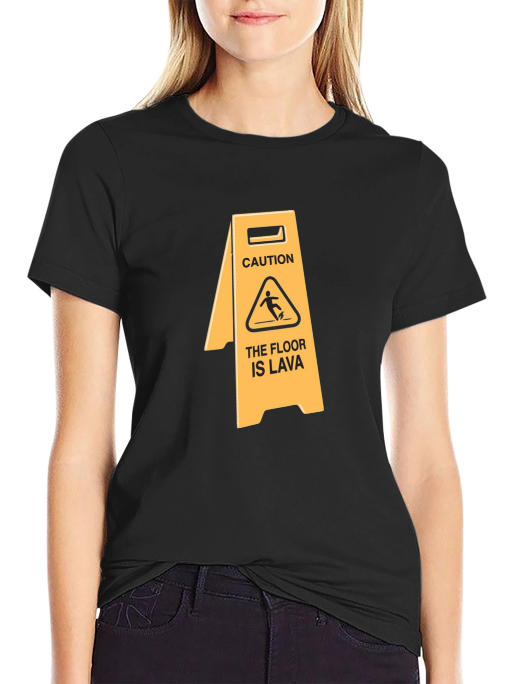 Caution The Floor Is Lava Funny Graphic T-Shirt