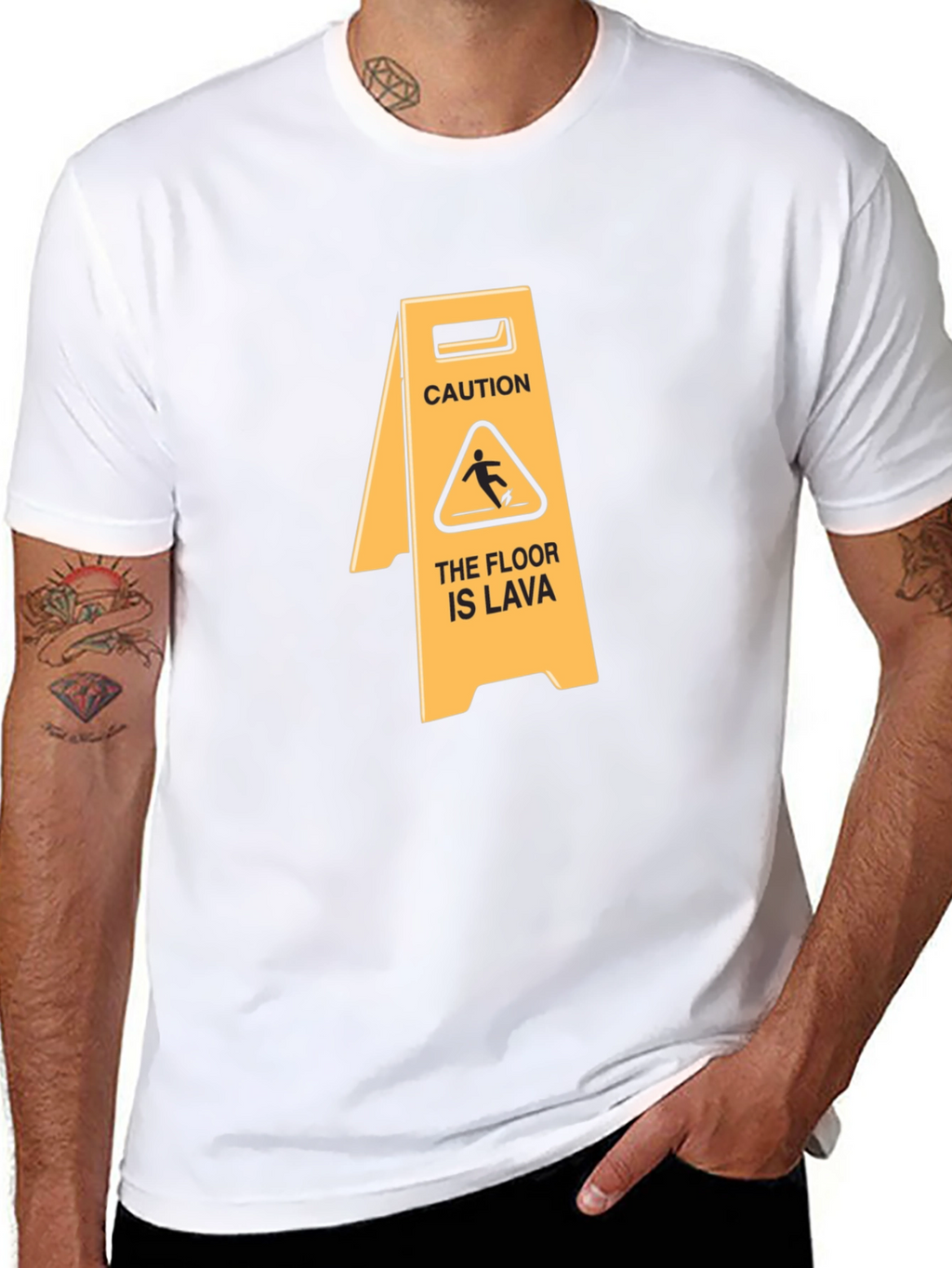 Caution The Floor Is Lava Funny Graphic T-Shirt