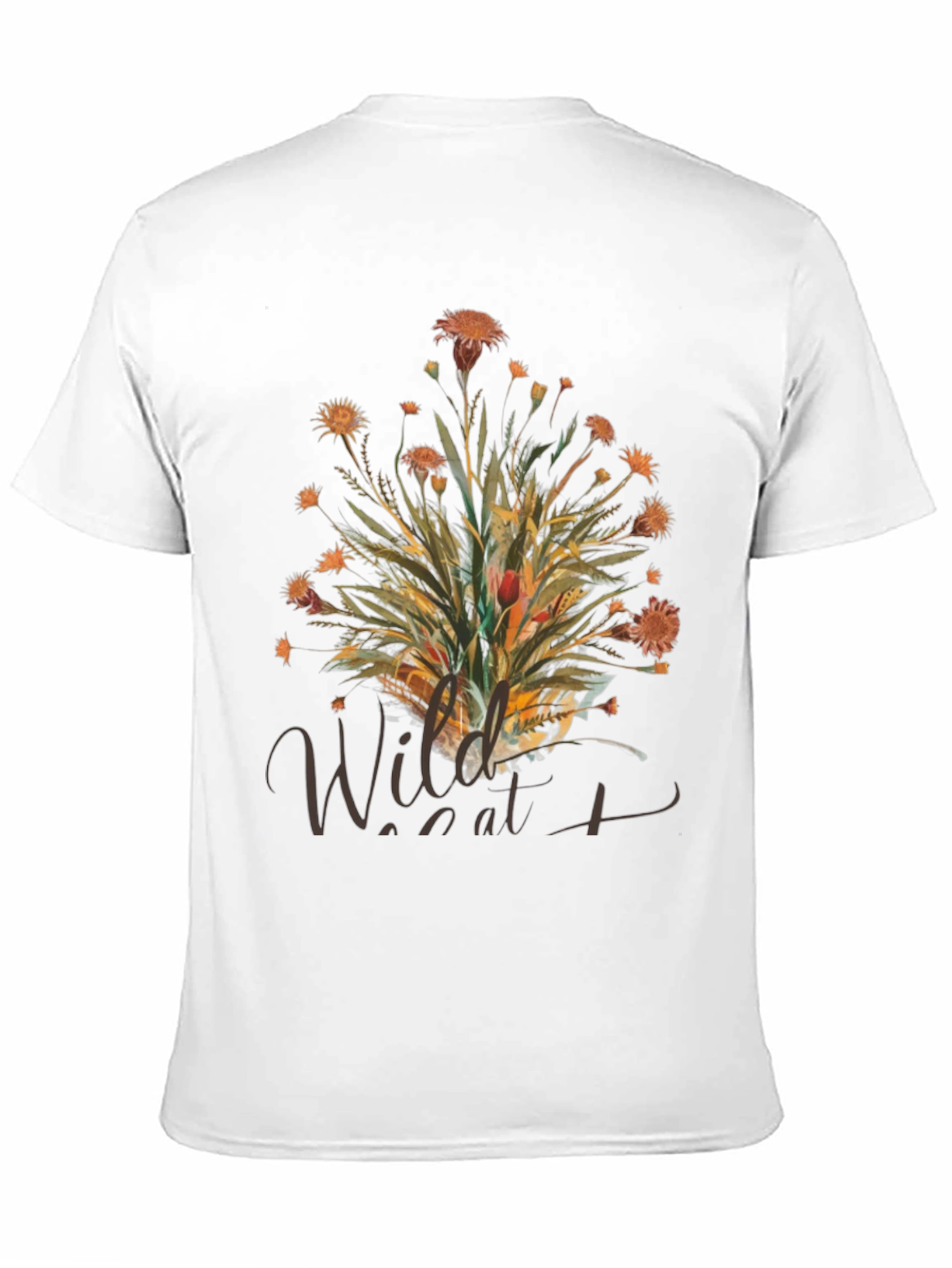 Wildcat Floral Print Black T-Shirt