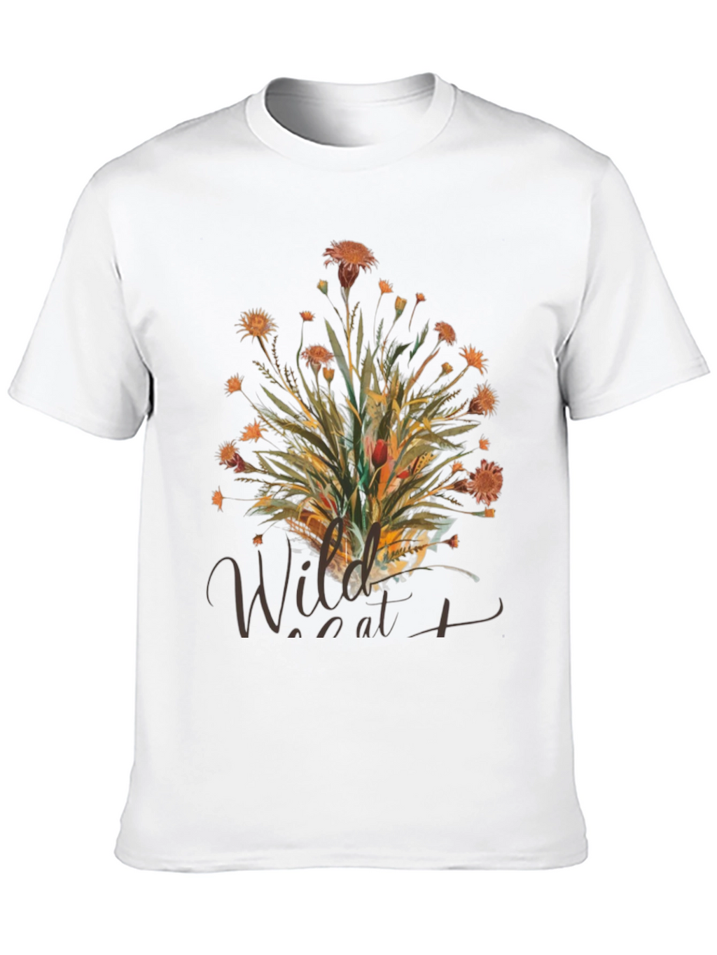 Wildcat Floral Print Black T-Shirt