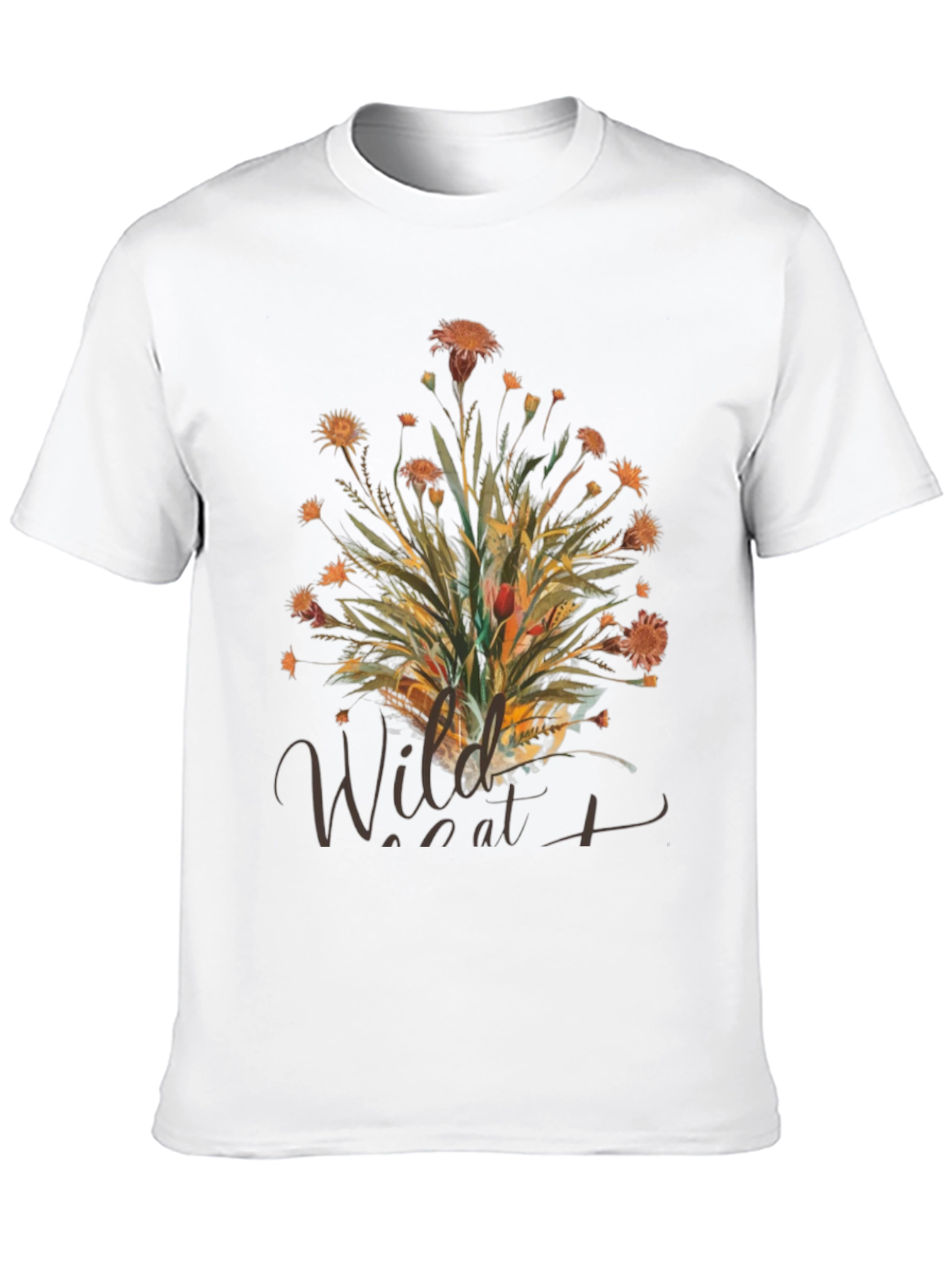Wildcat Floral Print Black T-Shirt