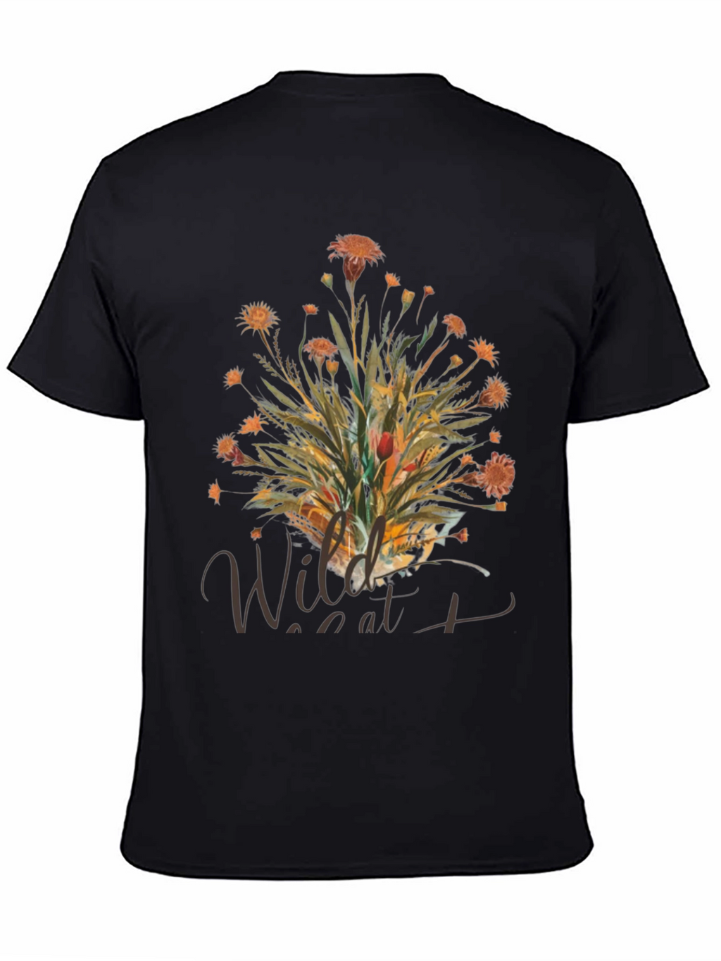 Wildcat Floral Print Black T-Shirt