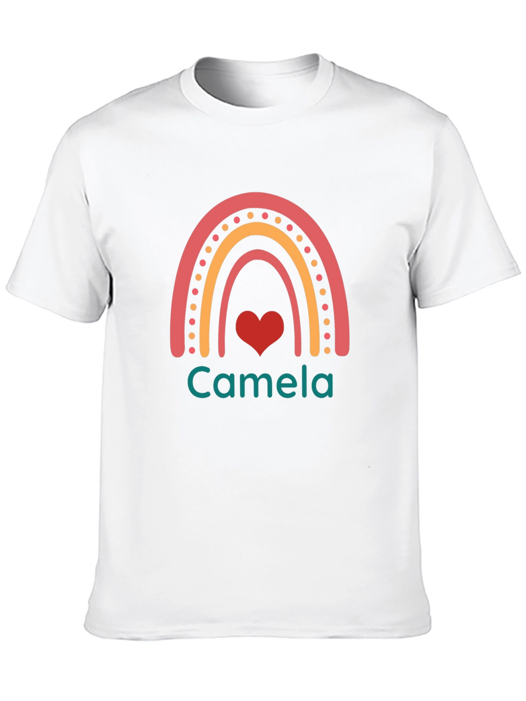 Camela Rainbow Heart Black T-Shirt