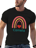 Camela Rainbow Heart Black T-Shirt