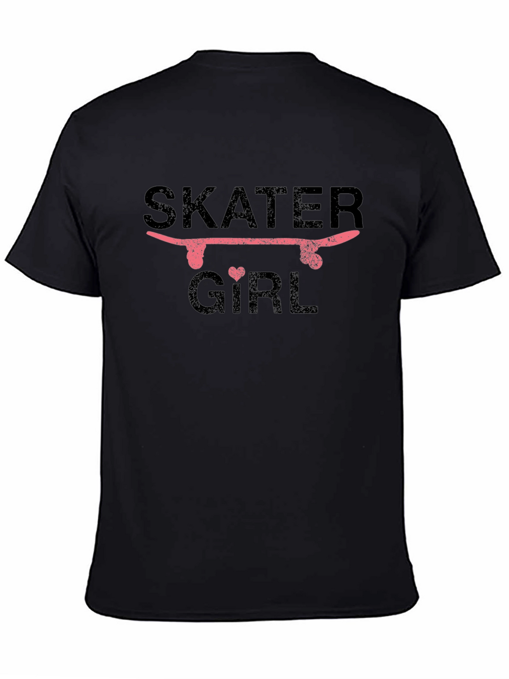 Skater Girl Graphic T-Shirt - Black