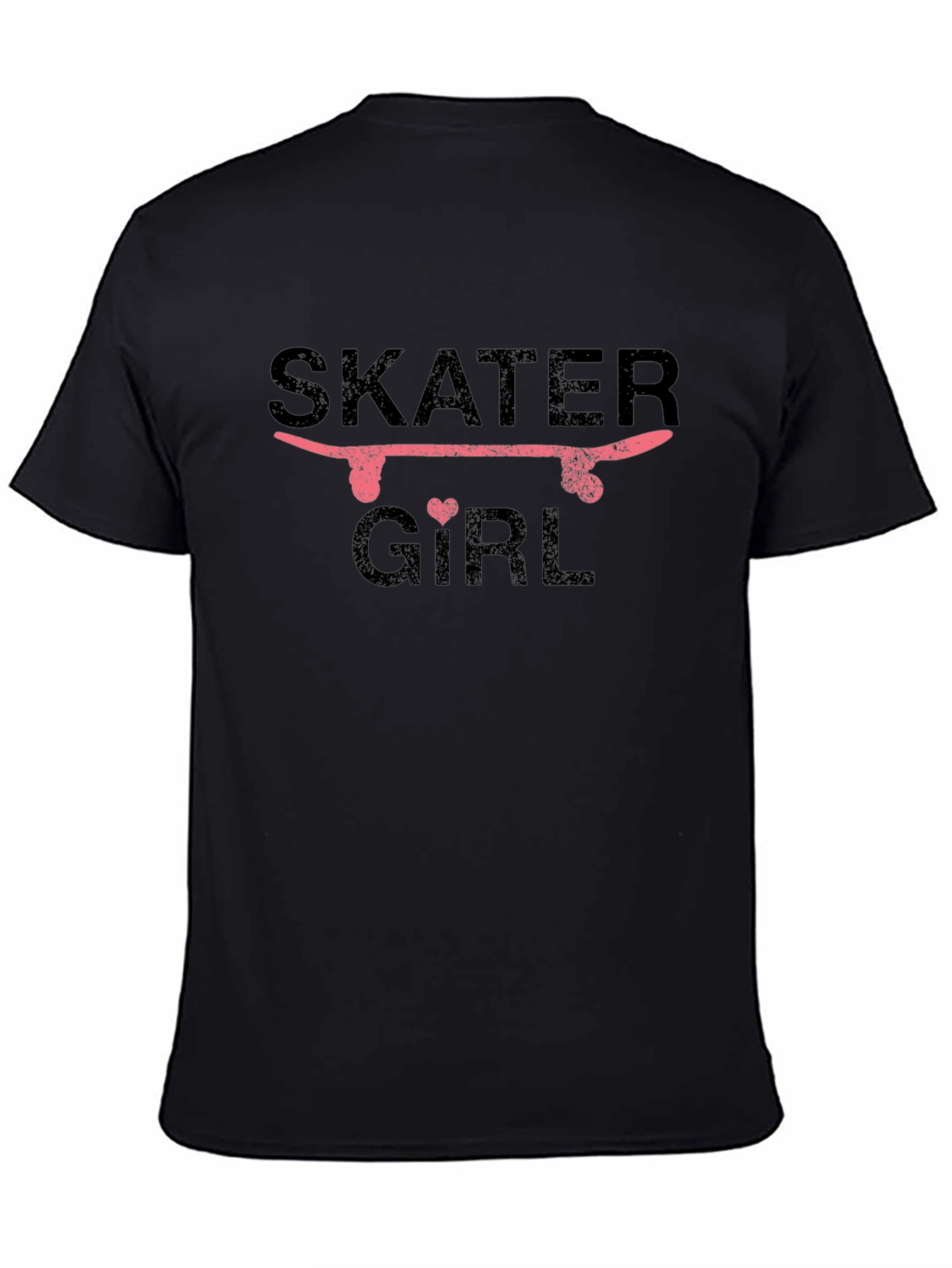 Skater Girl Graphic T-Shirt - Black