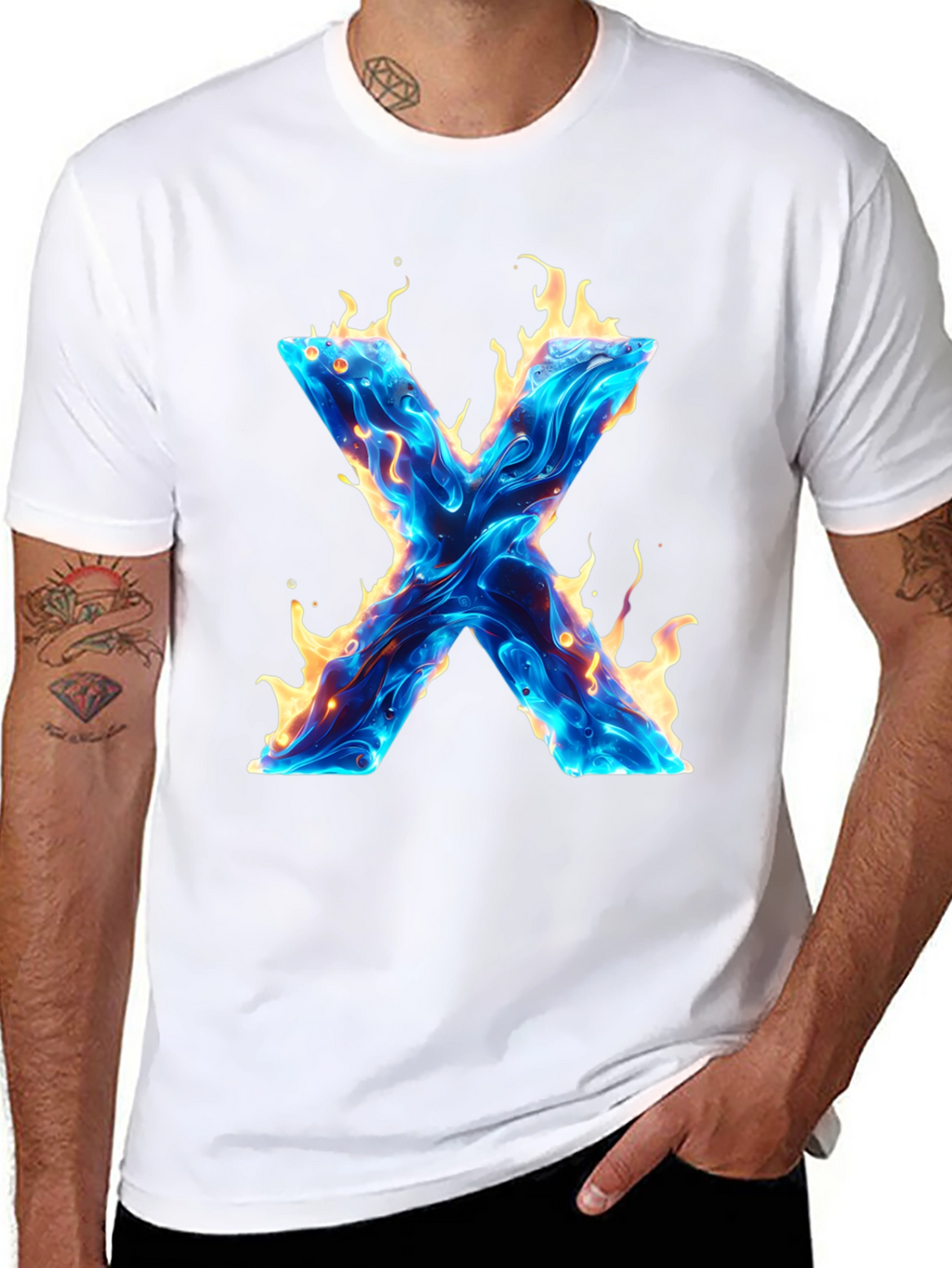 Fiery X Graphic Tee - Bold & Unique Design