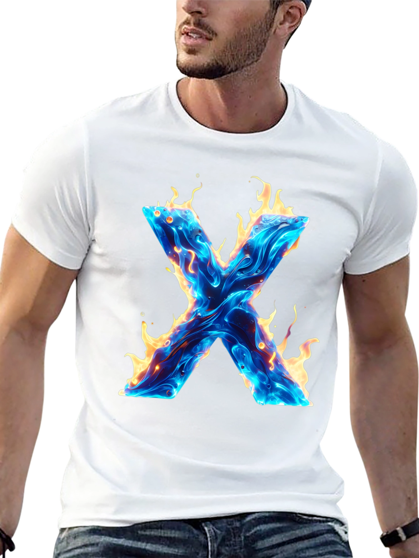 Fiery X Graphic Tee - Bold & Unique Design