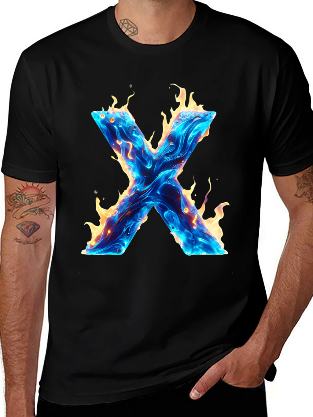 Fiery X Graphic Tee - Bold & Unique Design