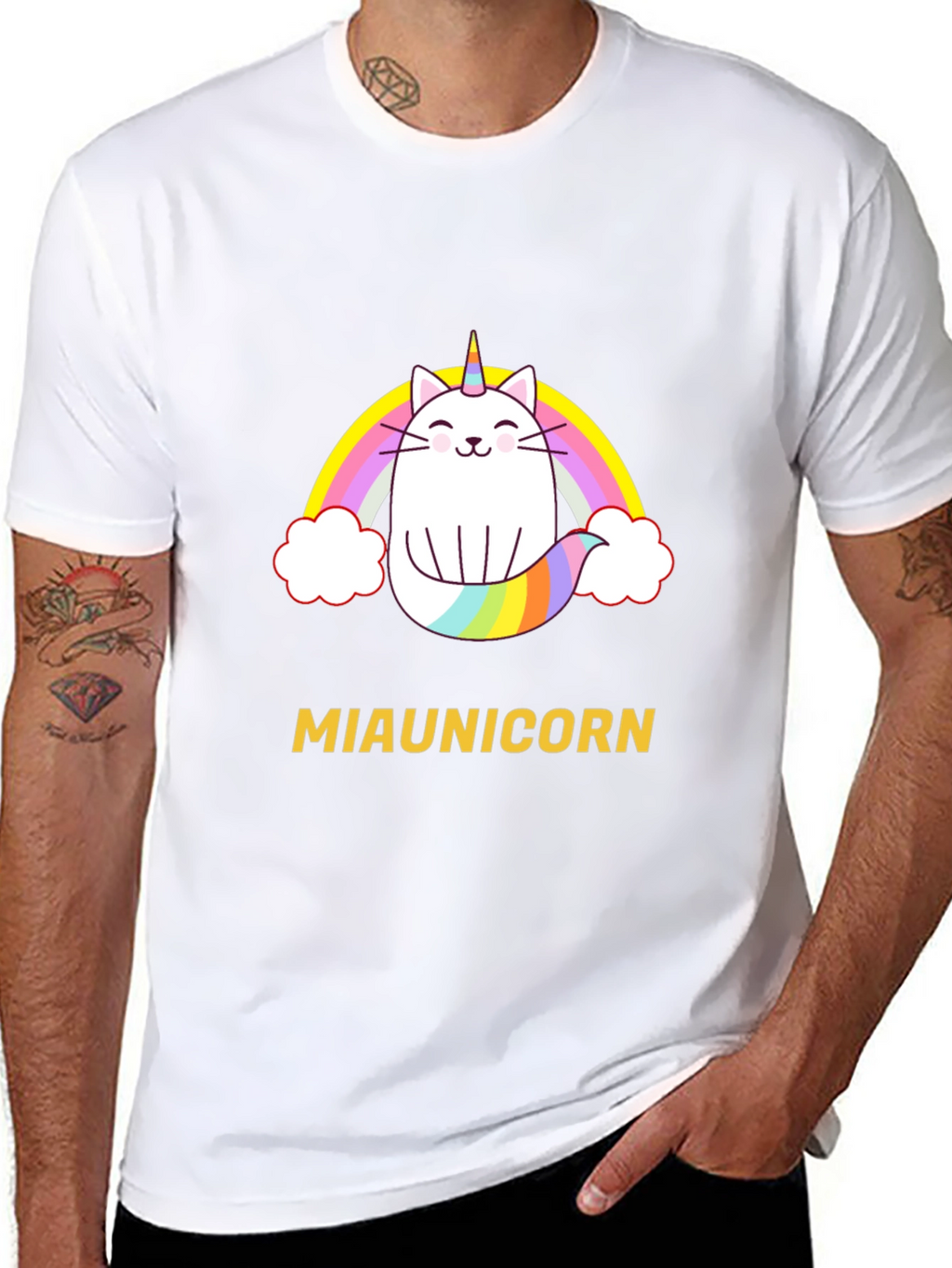Miaunicorn Cat Rainbow T-Shirt