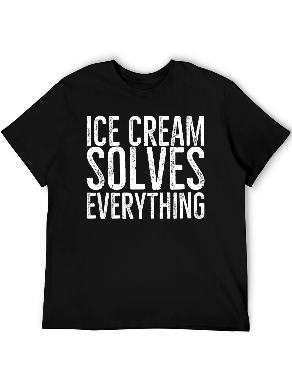 Ice Cream Solves Everything Black Graphic Tee