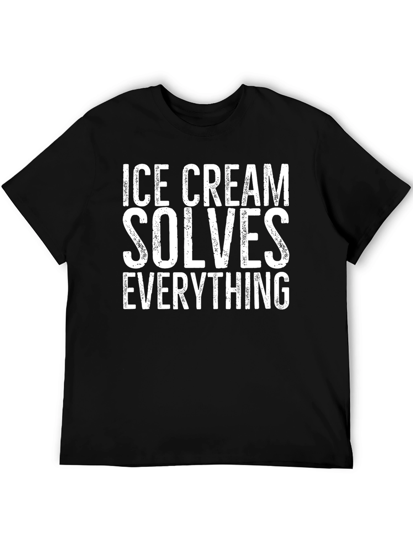 Ice Cream Solves Everything Black Graphic Tee