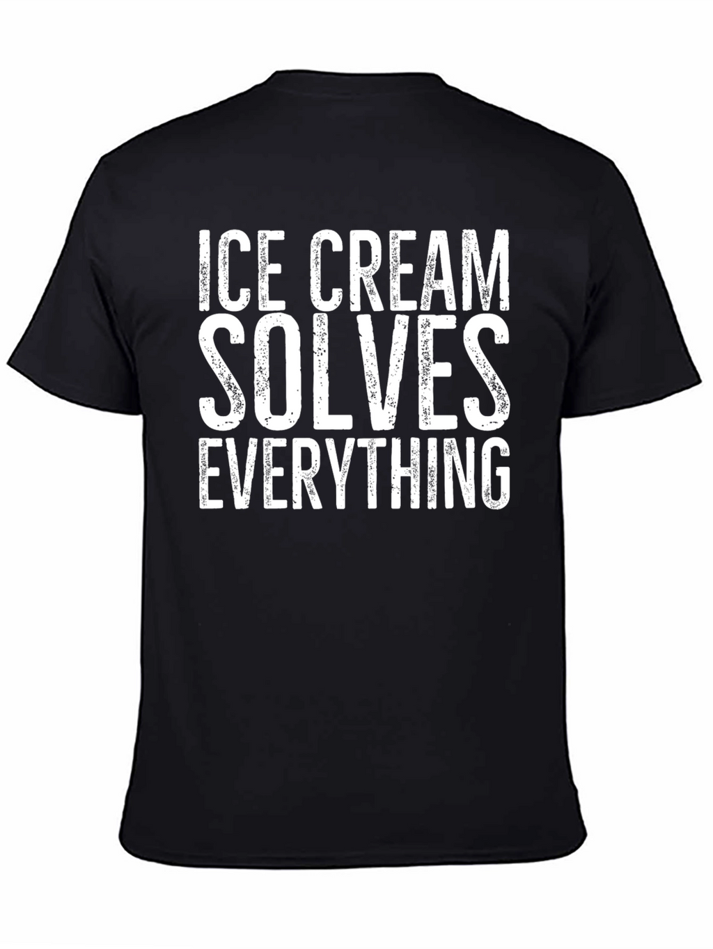 Ice Cream Solves Everything Black Graphic Tee