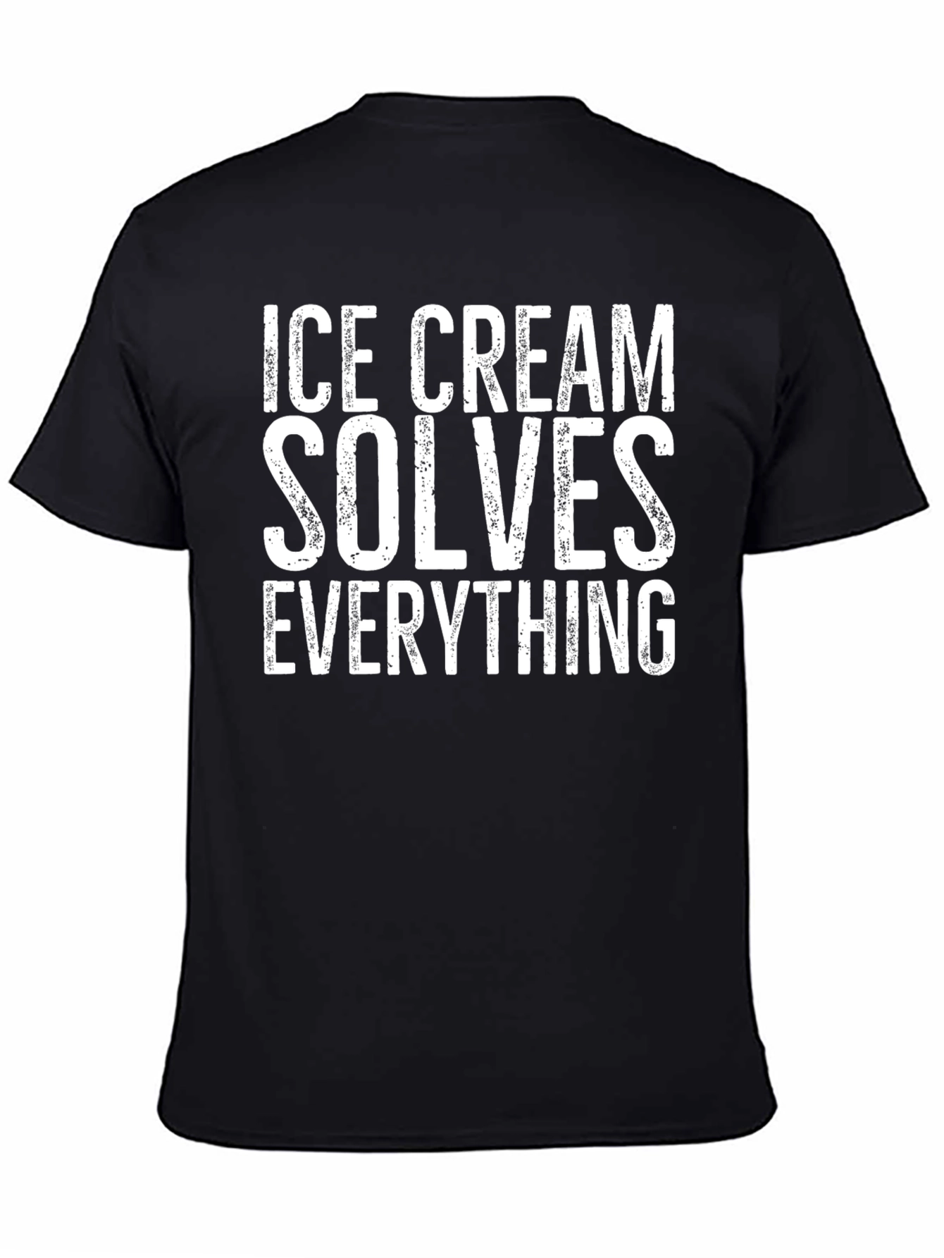 Ice Cream Solves Everything Black Graphic Tee