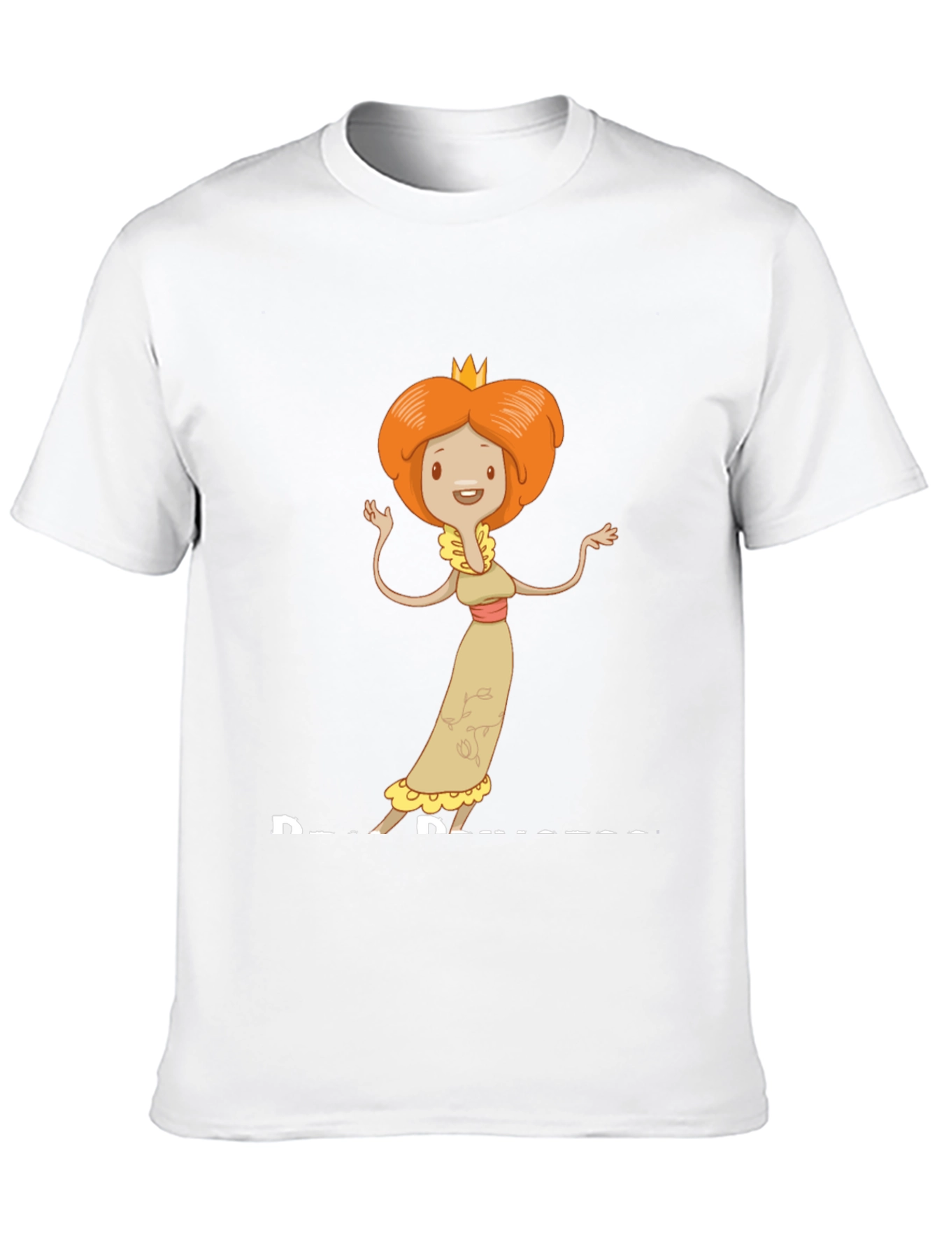 Cartoon Princess Graphic T-Shirt - Black Cotton Tee