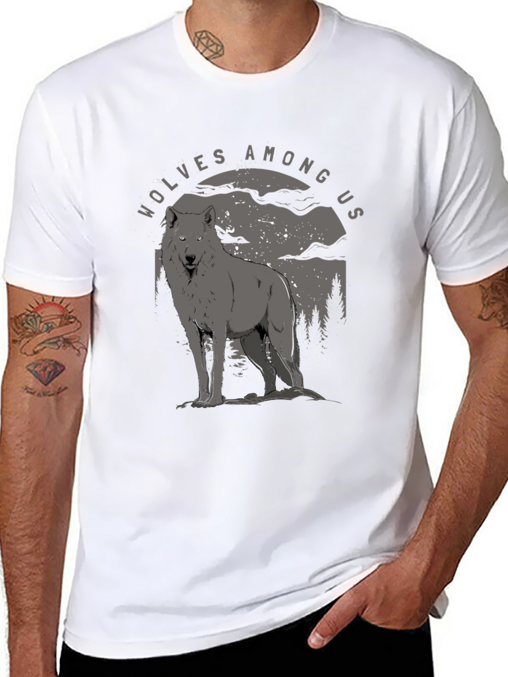Wolves Among Us Graphic Tee - Midnight Howl T-Shirt