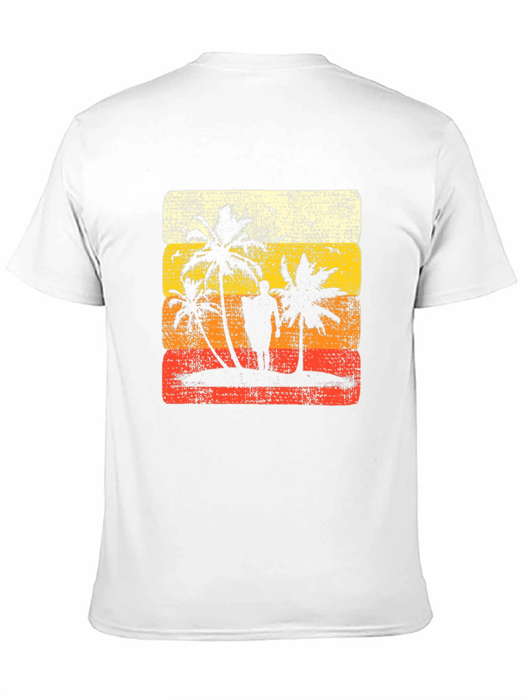 Retro Sunset Palm Tree Graphic Tee - Black
