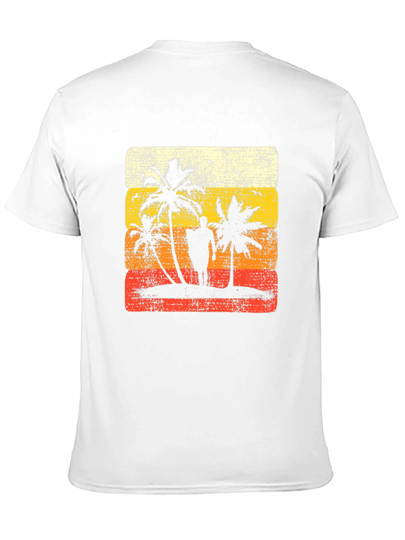 Retro Sunset Palm Tree Graphic Tee - Black