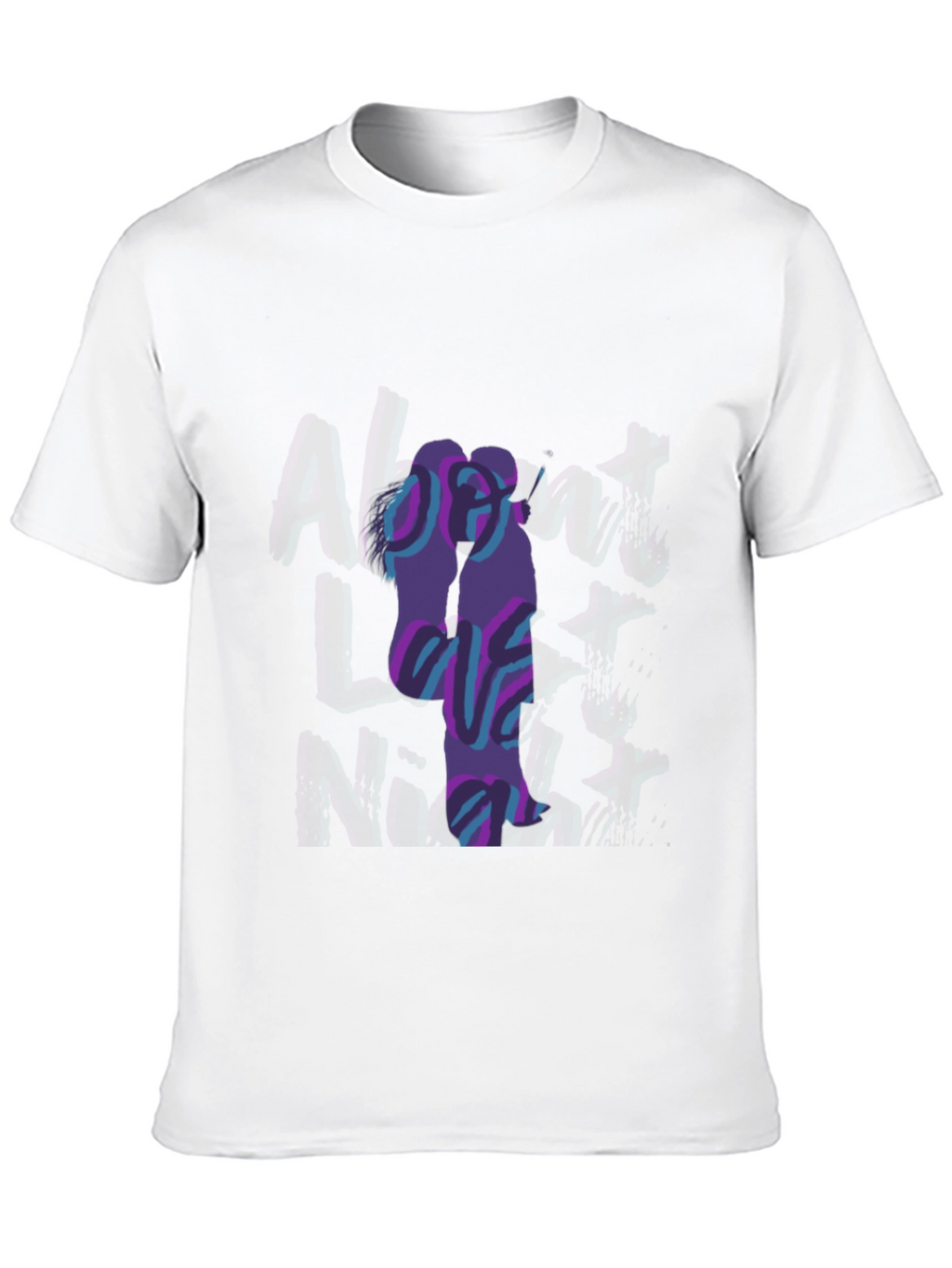 Abstract Couple Graphic Black T-Shirt