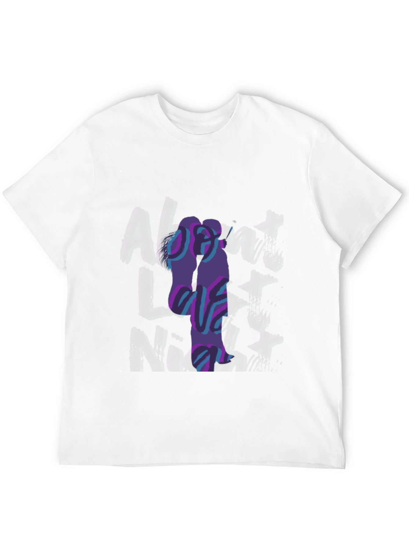 Abstract Couple Graphic Black T-Shirt