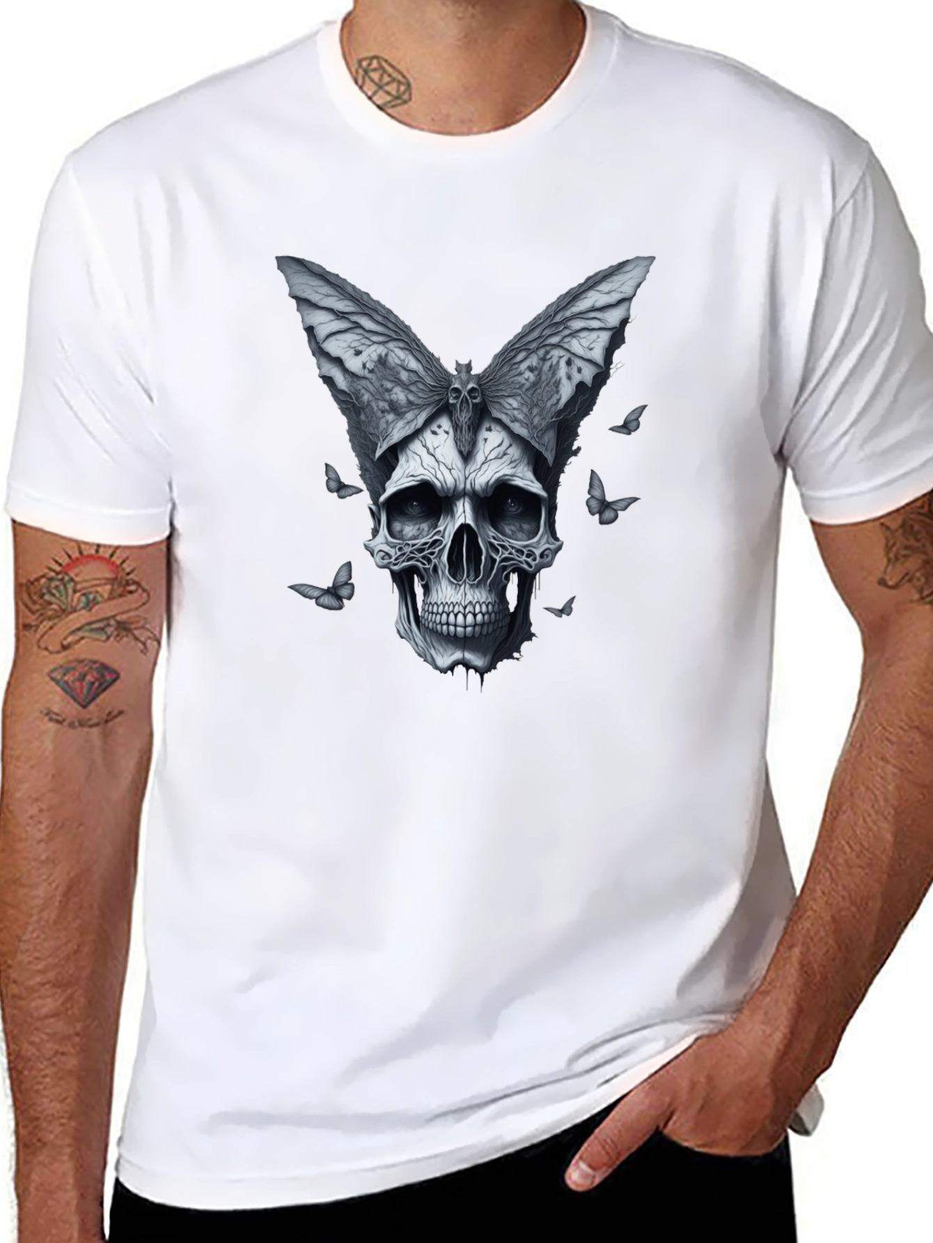 Skull Butterfly Graphic T-Shirt