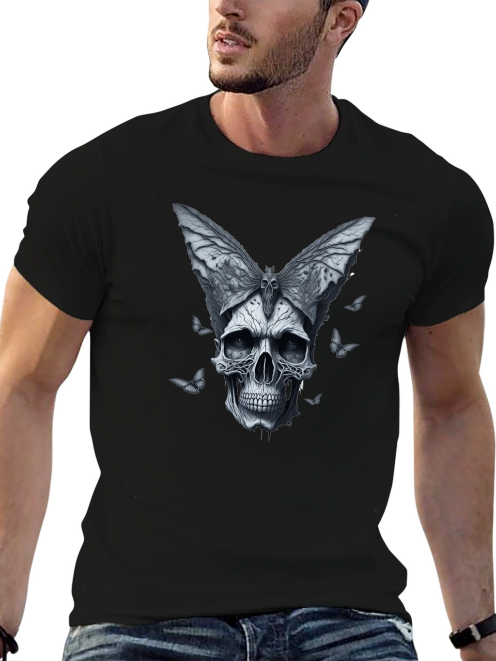 Skull Butterfly Graphic T-Shirt