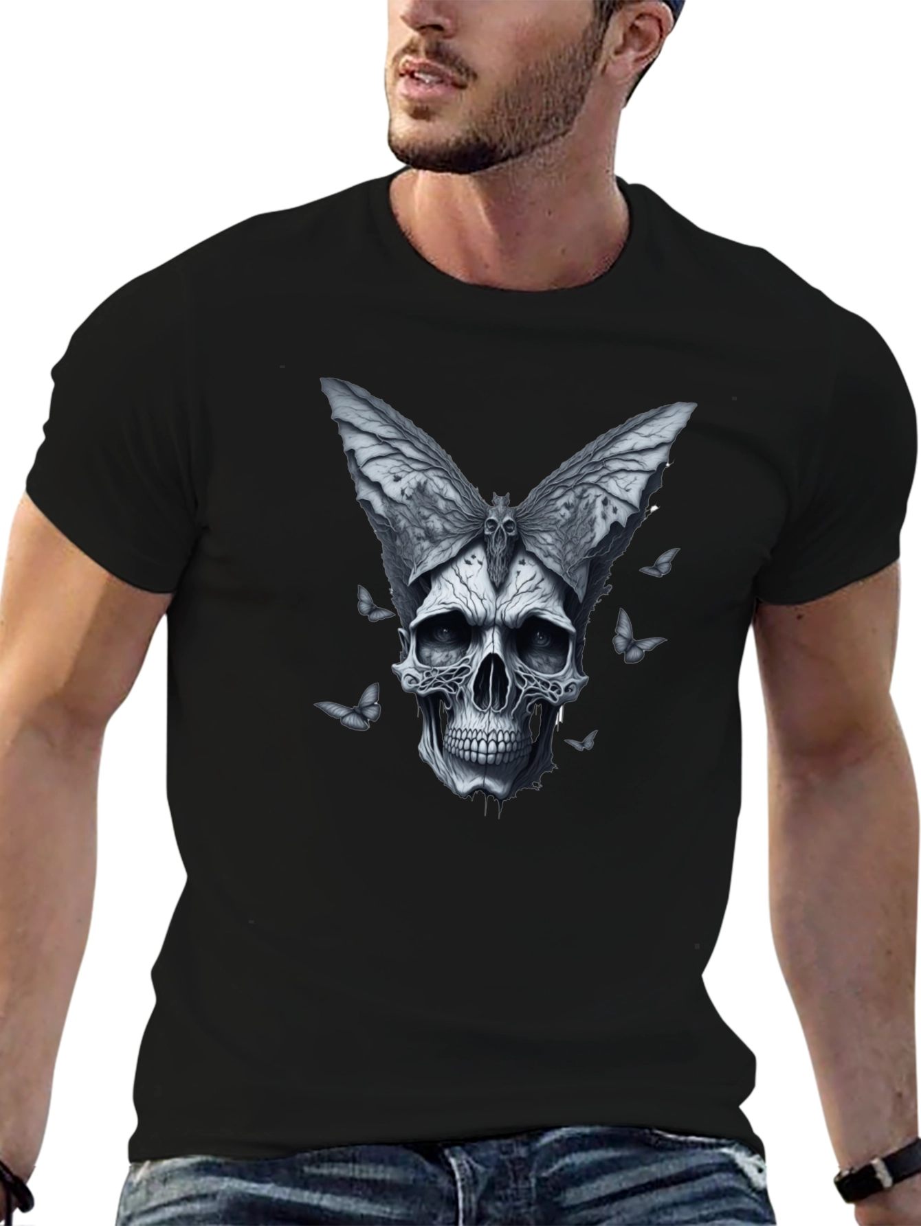 Skull Butterfly Graphic T-Shirt
