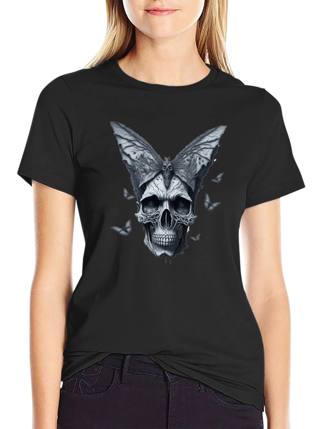 Skull Butterfly Graphic T-Shirt