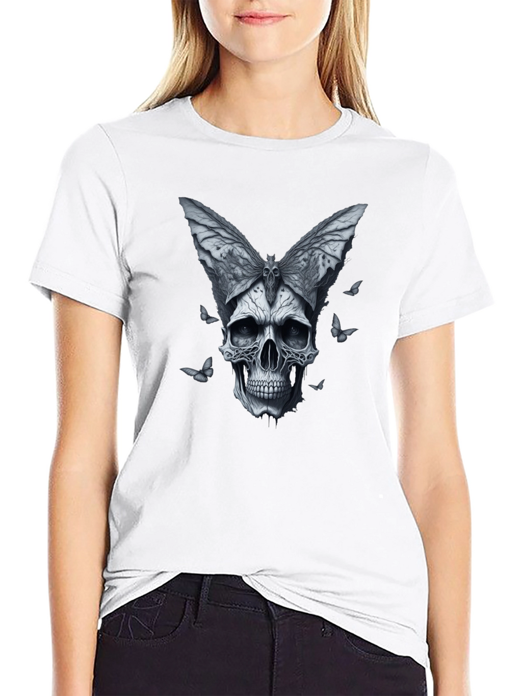 Skull Butterfly Graphic T-Shirt