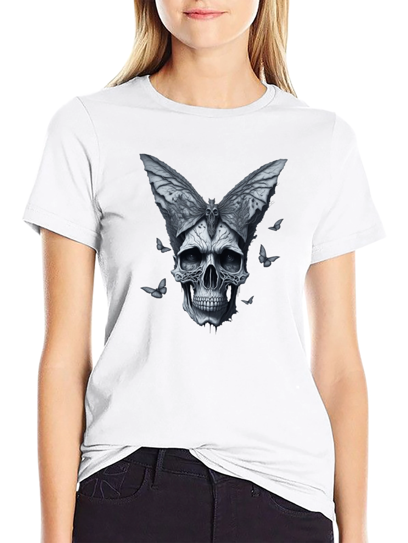Skull Butterfly Graphic T-Shirt
