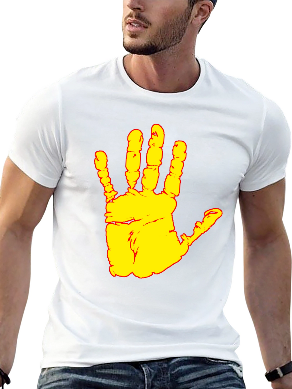 Handprint Graphic Black T-Shirt