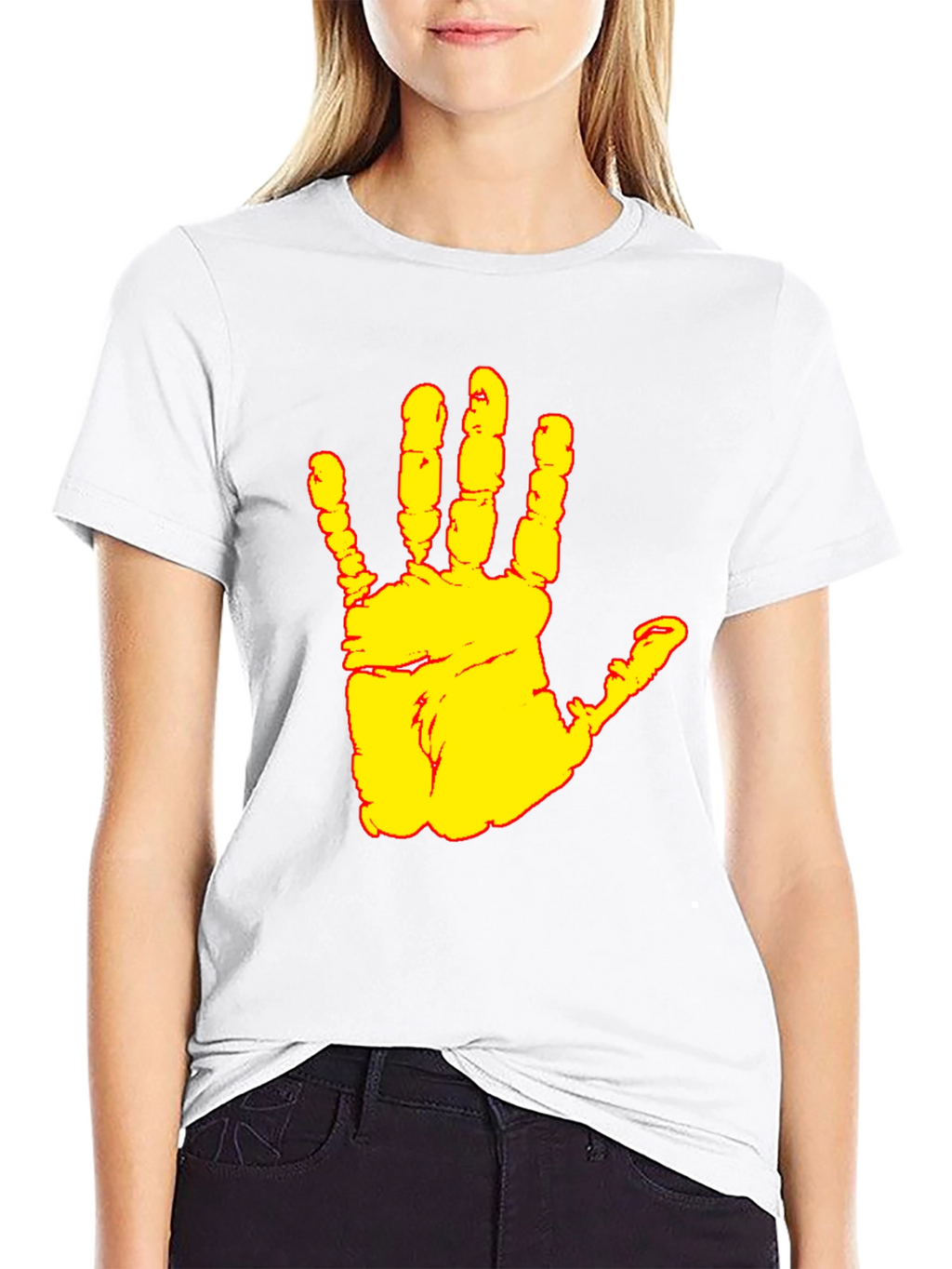 Handprint Graphic Black T-Shirt