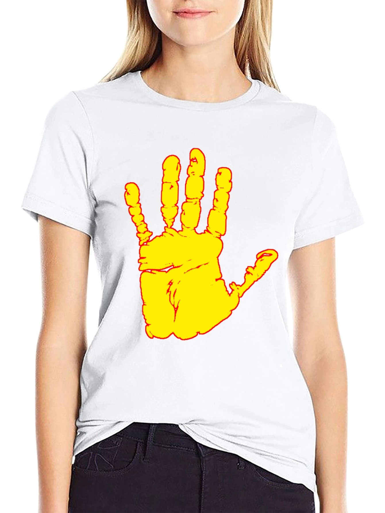 Handprint Graphic Black T-Shirt