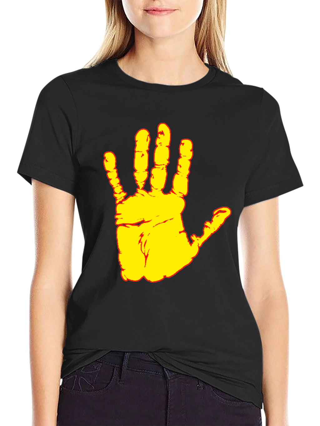 Handprint Graphic Black T-Shirt