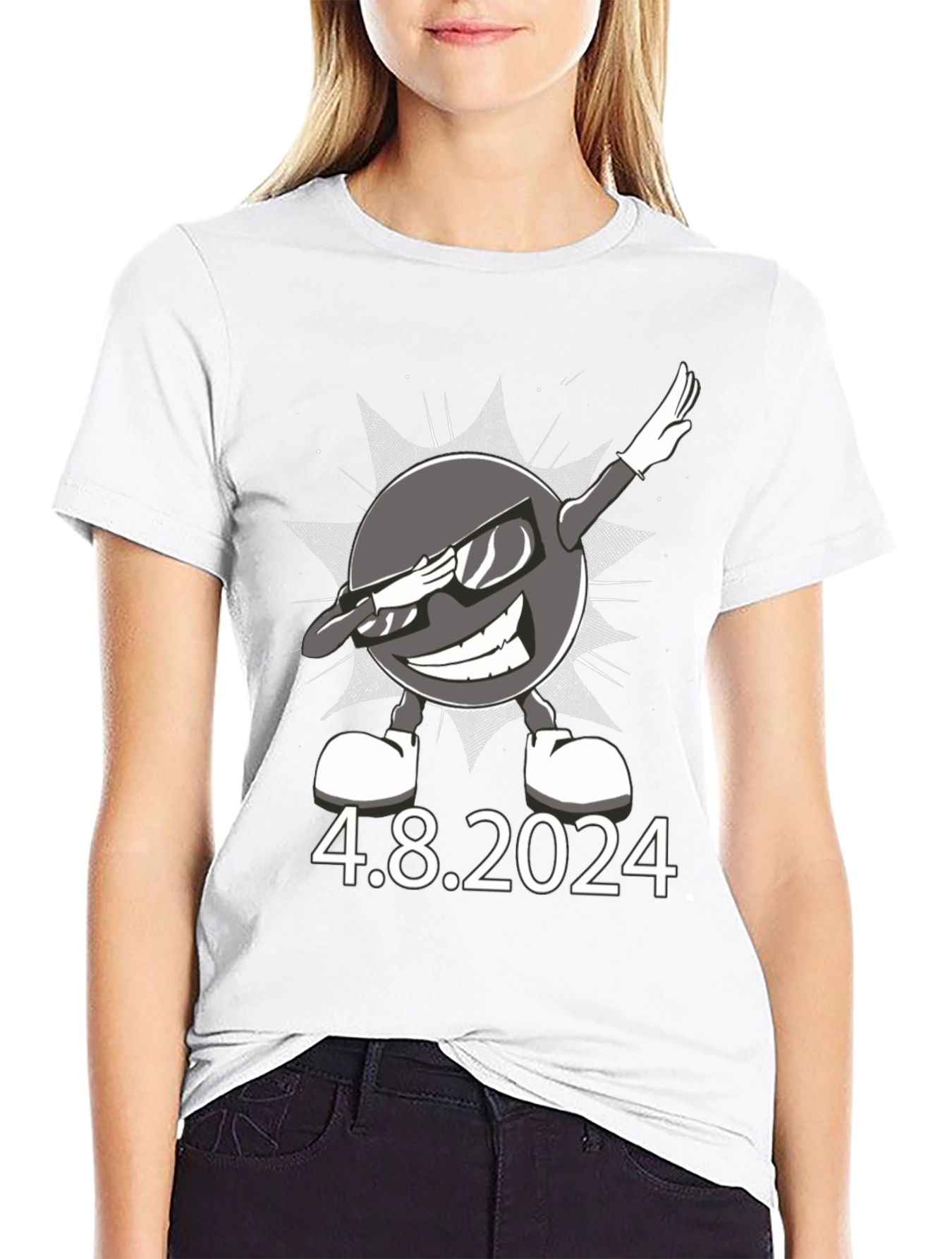 Total Solar Eclipse 4.8.2024 Dabbing Sun T-Shirt