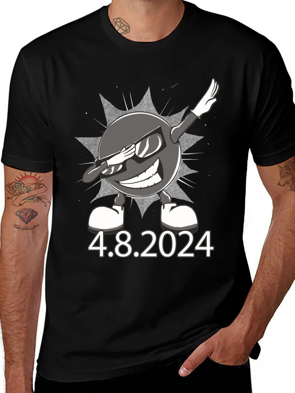 Total Solar Eclipse 4.8.2024 Dabbing Sun T-Shirt