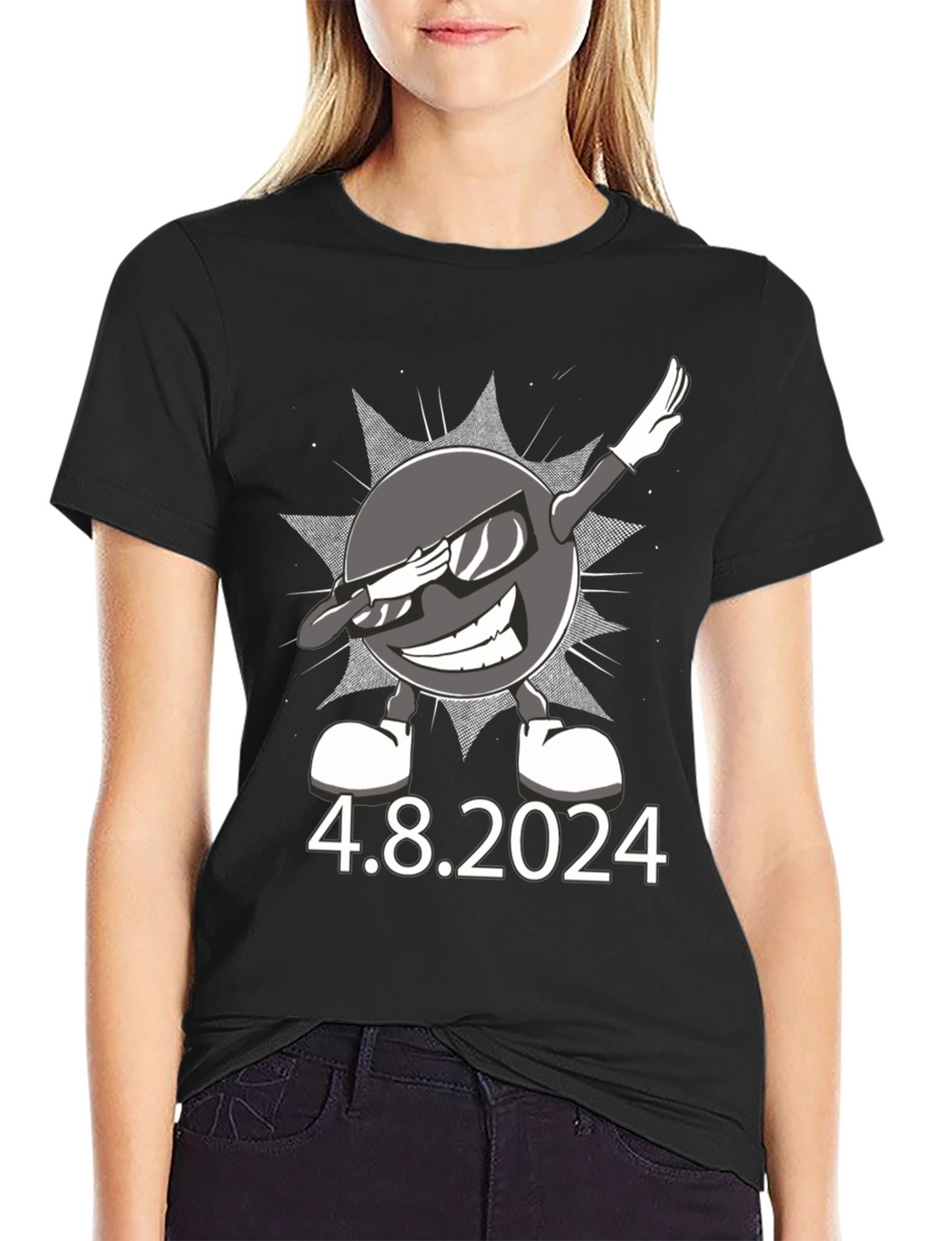 Total Solar Eclipse 4.8.2024 Dabbing Sun T-Shirt