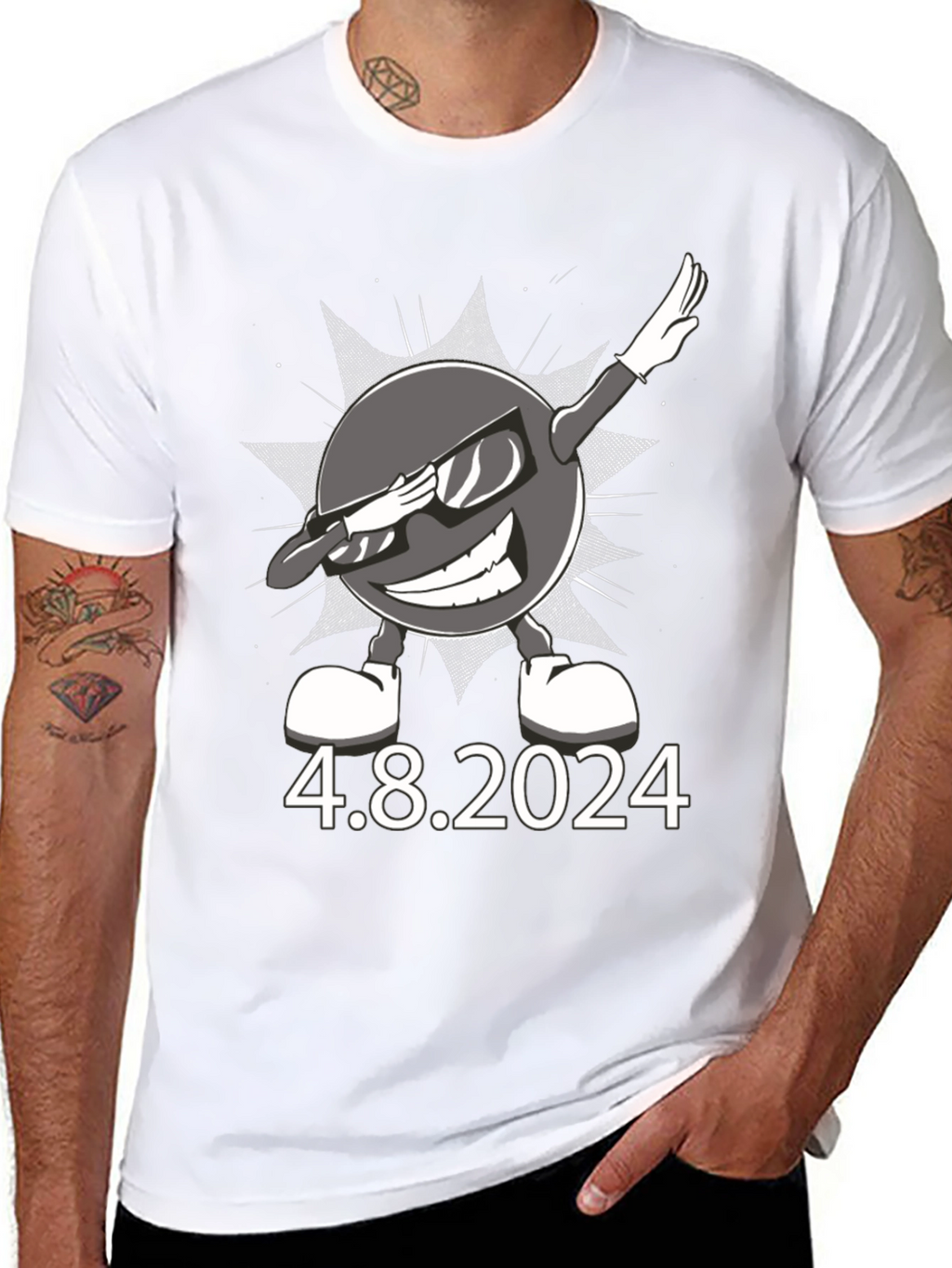 Total Solar Eclipse 4.8.2024 Dabbing Sun T-Shirt