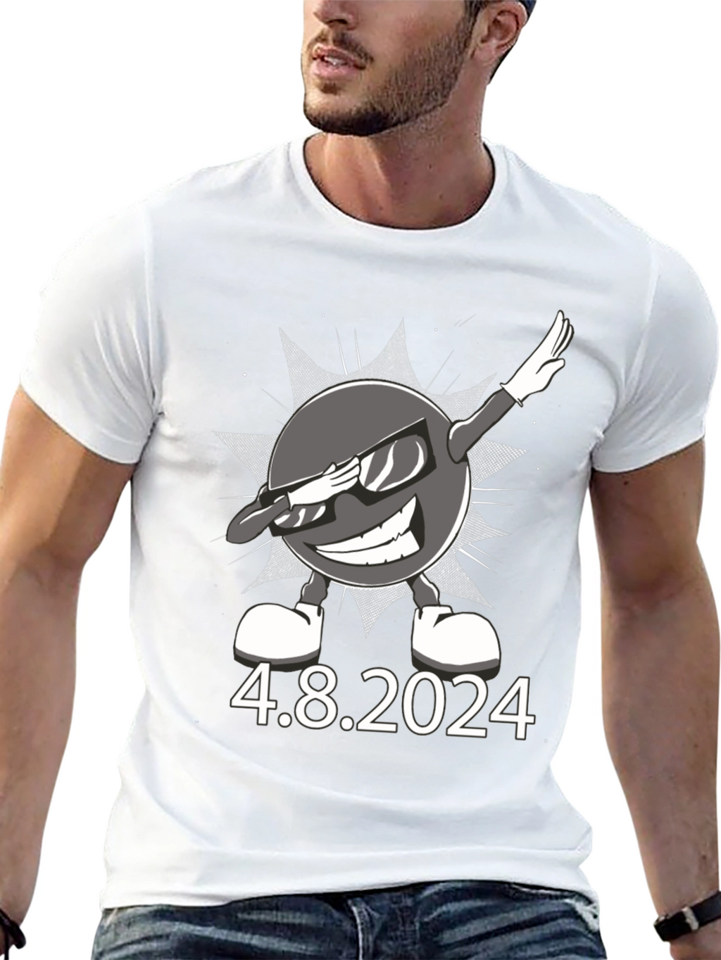 Total Solar Eclipse 4.8.2024 Dabbing Sun T-Shirt