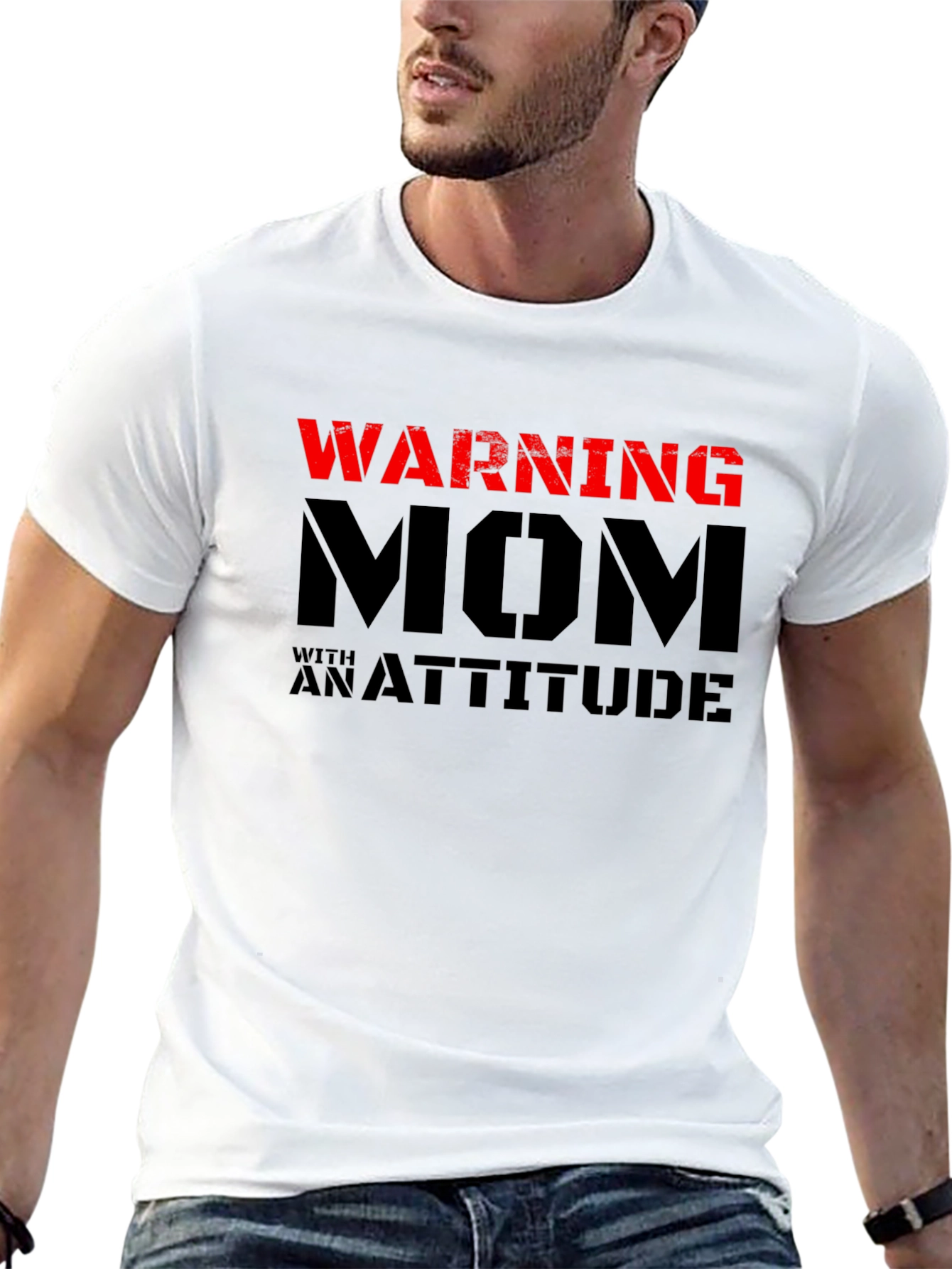 Warning Mom with an Attitude Black T-Shirt