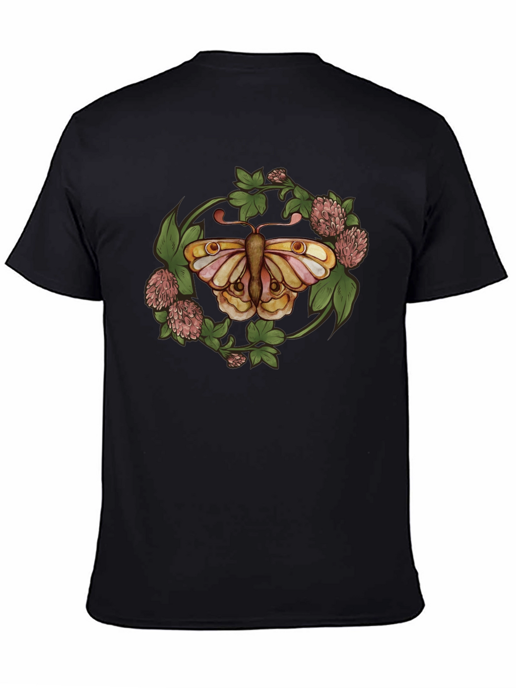 Butterfly Clover Graphic T-Shirt - Nature Inspired Design