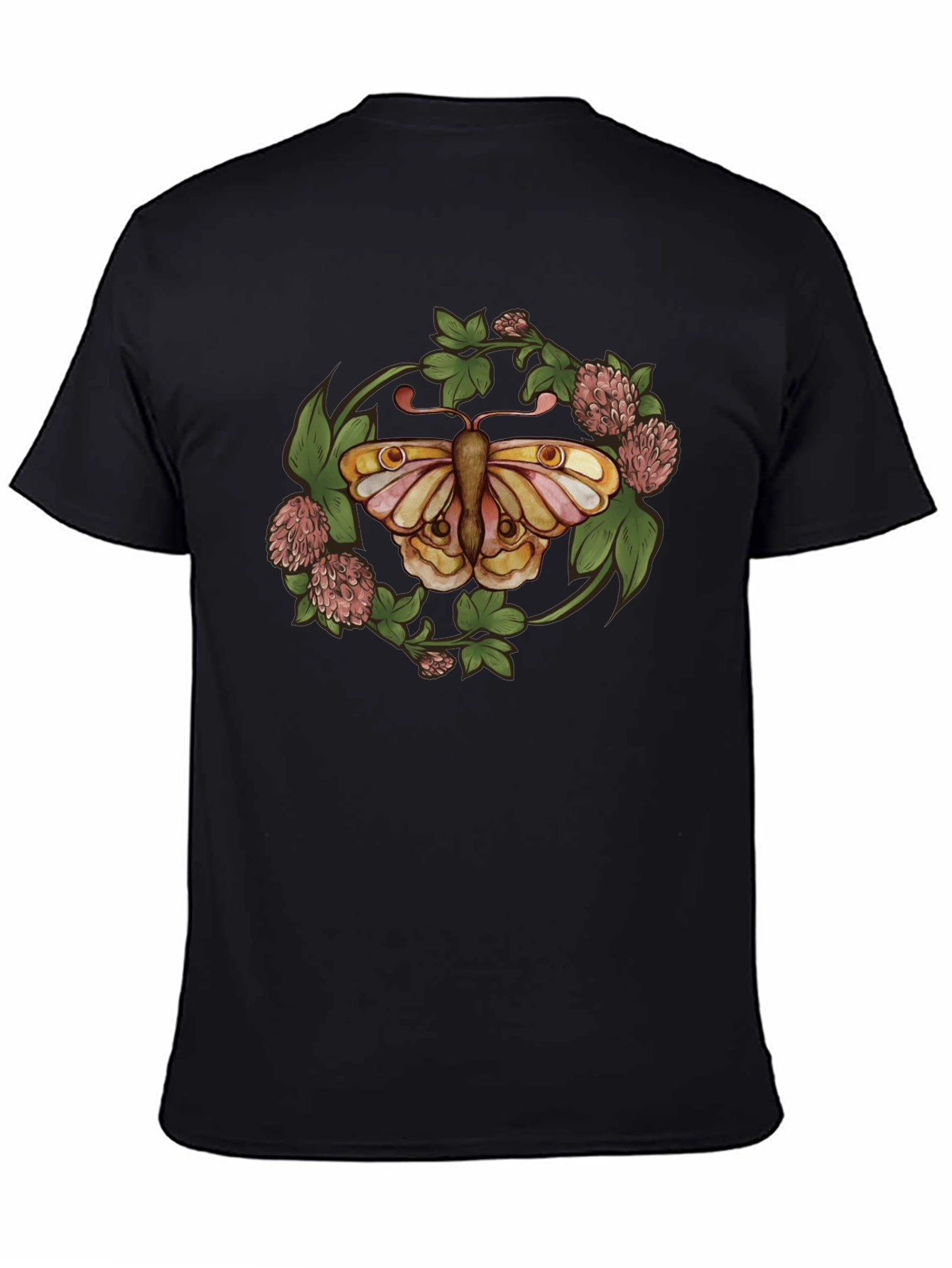Butterfly Clover Graphic T-Shirt - Nature Inspired Design