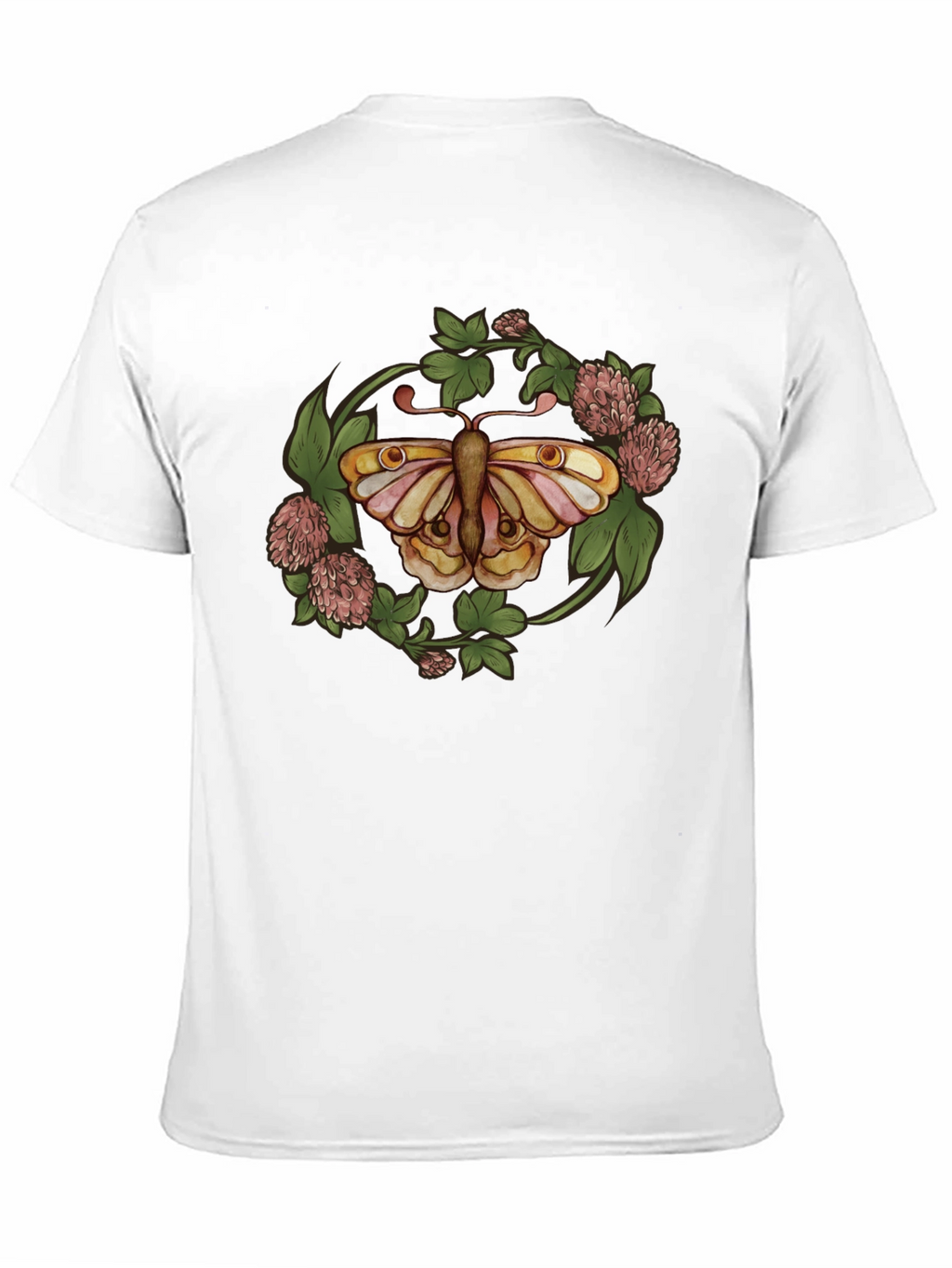 Butterfly Clover Graphic T-Shirt - Nature Inspired Design