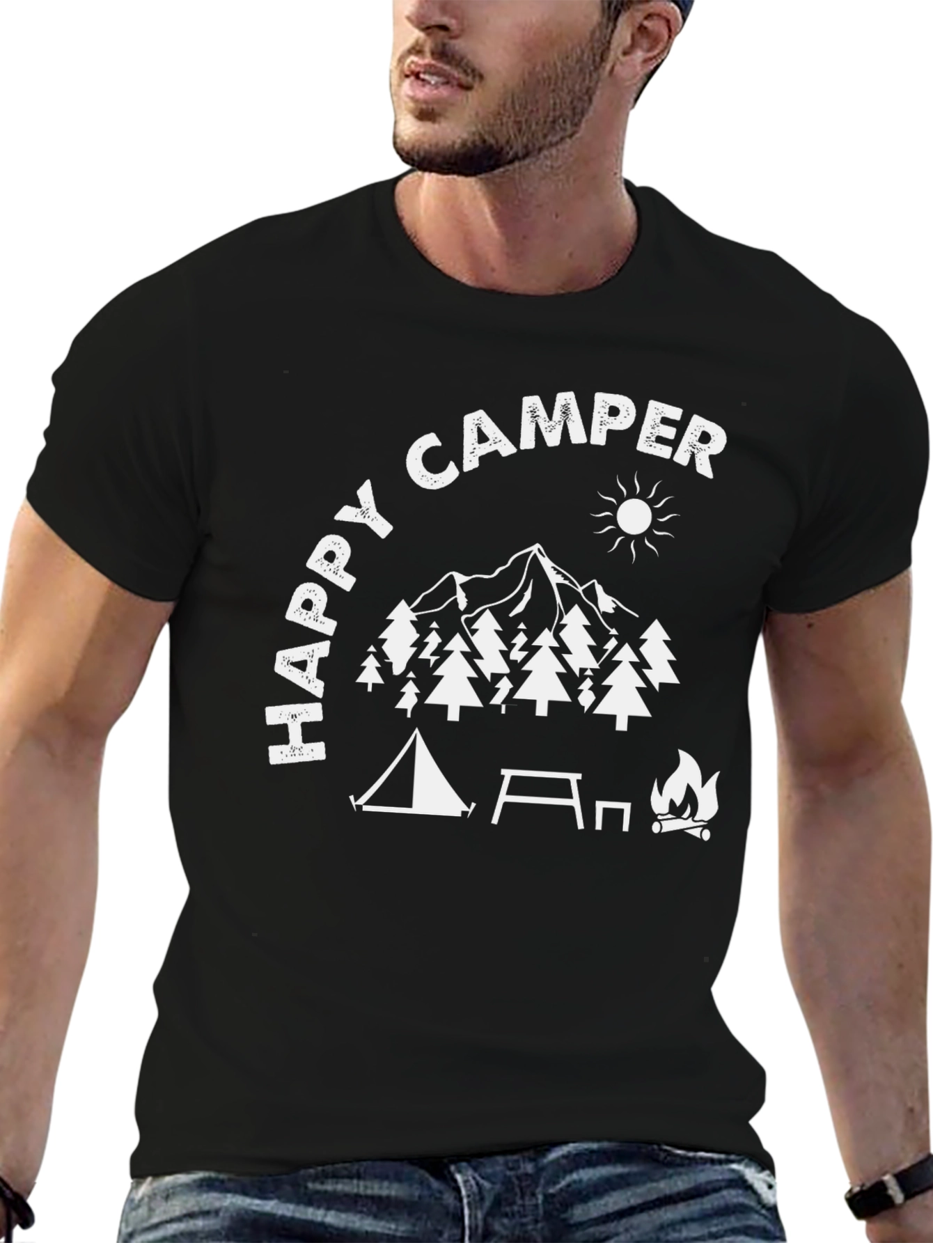 Happy Camper Graphic Tee - Outdoor Adventure Shirt
